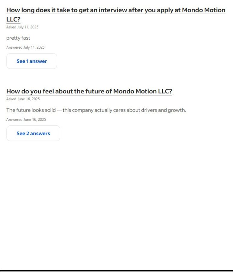 Indeed questions and answers: how fast the interview happens and how drivers feel about the company's future
