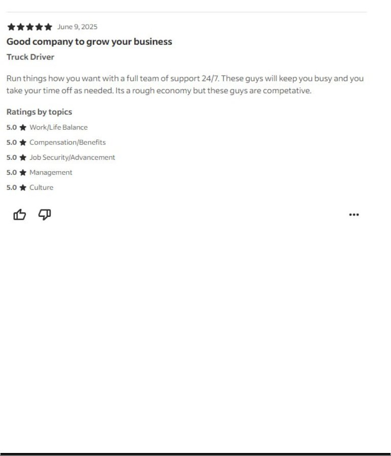 Indeed review titled Good company to grow your business, five stars, June 2025